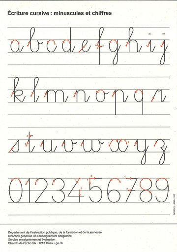 [23180] Ecriture 3e-4e modèle écriture cursive A5
