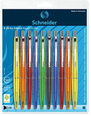 [67.910] Stylo à bille Schneider K20 ICY Blister de 10 pièces