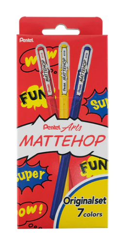 [67.404] Hybrid Roller Gel Mattehop 1.0mm - 7er-Set
