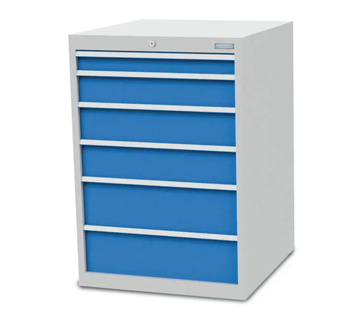[DSA281652] Armoire à tiroirs Bedrunka + Hirth, 6 tiroir(s), RAL7035 gris clair/RAL 5012 bleu clair