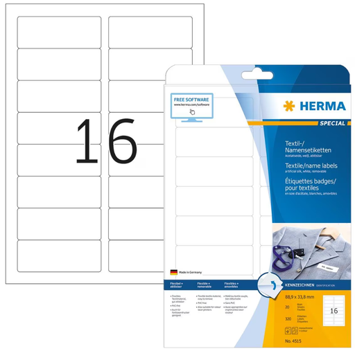 [CS4008705024204] Etiquettes Herma 2420 20 x 75 mm (320 étiquettes) 
