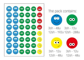 [90.272] Gommettes visages heureux pq de 576 pièces