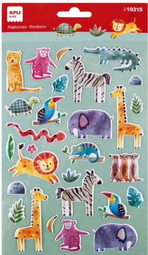 [90.375] Klebeformen verschiedene Formen pk Safari-Tiersticker