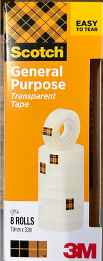 [CS508]  Klebeband 3M Standard transparent 66m : 19 mm Box à 8 Rollen