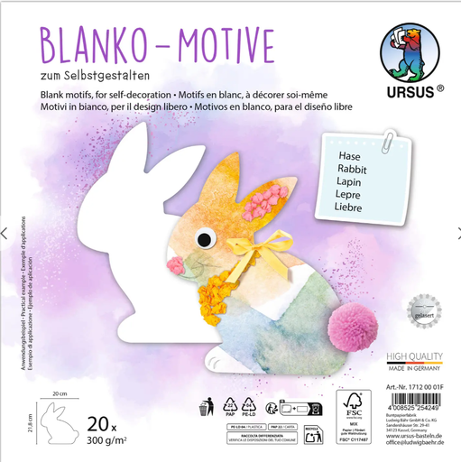[94.510] Motifs en blanc, à décorer soi-même "Lapin"