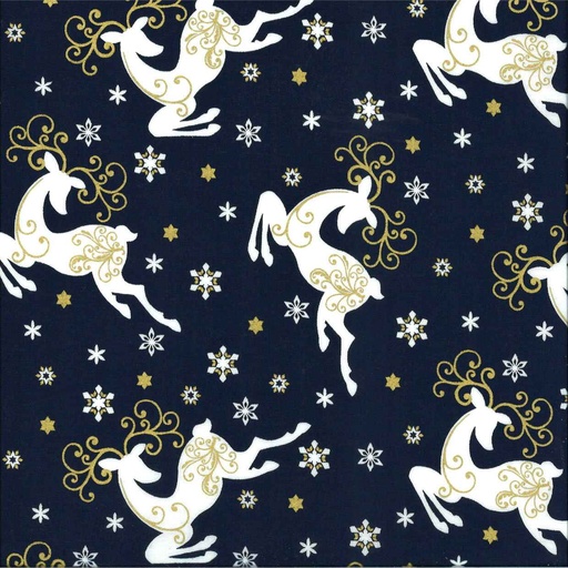 [71.300.452] Tissu Noël imprimé largeur 140 cm