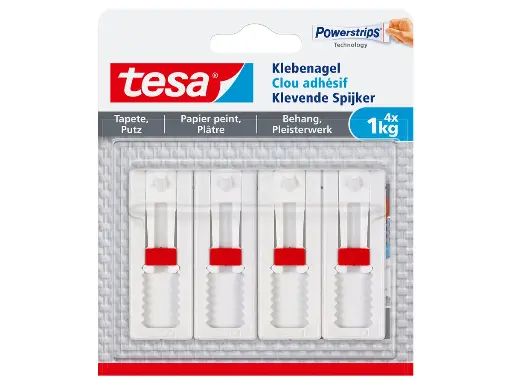 [89.120.71] Clou adhésif réglable tesa® pour papier peint et plâtre (4 × 1 kg)